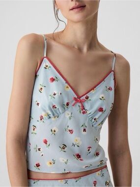Doen X gap floral blue cami tank top
